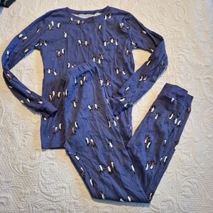 Carter's boys or girls size 14 blue with penguin design pajama set NWOT